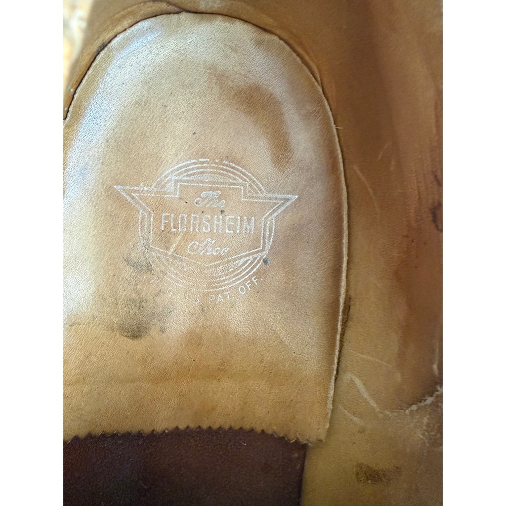 Florsheim Imperial Mens Brown Leather vintage Wingtip Brogue Oxford Dress Shoes - Picture 7 of 10